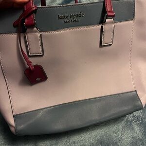 Kate Spade Pink and Gray Tote with Structured Design
